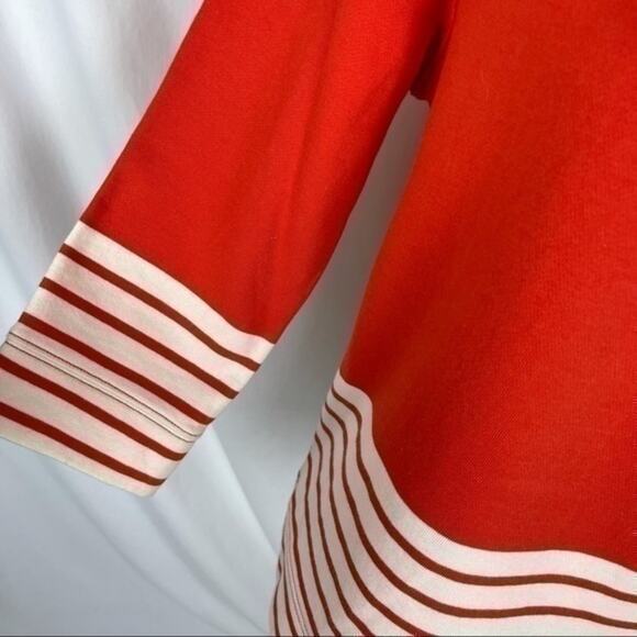 J Crew Orange Coastal Striped Coastal Grandma Nautical Top NWOT Size M - Picture 5 of 10